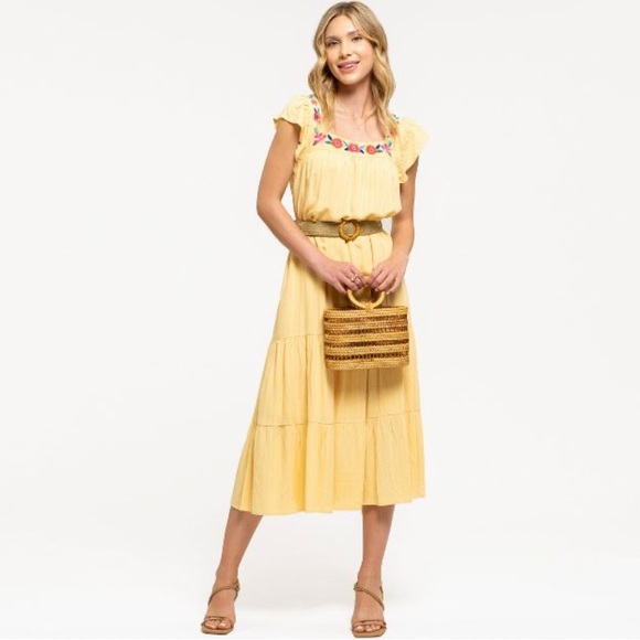 Floral embroidered midi dress - Picture 4 of 10